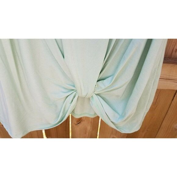Sage Green Cold Shoulder Top Front Twist Knot Women's Small - Picture 6 of 6